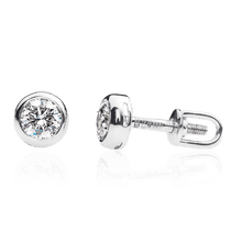 оглядове фото Сережки з білого золота з діамантами Е0289