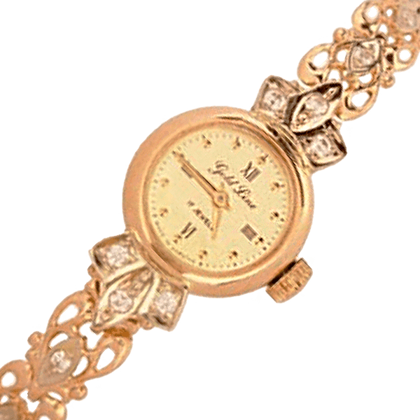 Женские золотые часы с ажурным браслетом с цирконами 036314 детальное изображение ювелирного изделия Женские золотые часы Женские золотые часы с ажурным браслетом с цирконами 036314 детальное изображение ювелирного изделия Женские золотые часы