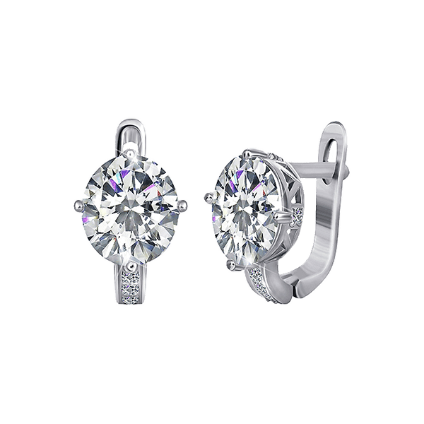 Серебряные серьги с фианитом 025510 детальное изображение ювелирного изделия Серебряные серьги с камнями Серебряные серьги с фианитом 025510 детальное изображение ювелирного изделия Серебряные серьги с камнями