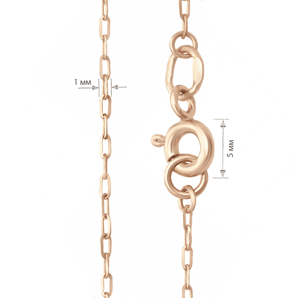 Изящное золотое колье минималистичного дизайна с небольшими удлиненными звеньями