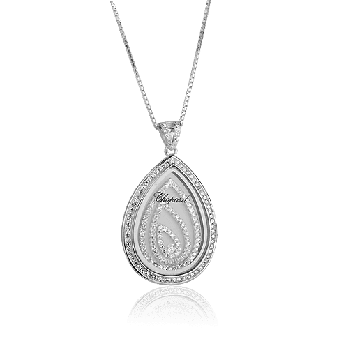 Серебряный подвес с фианитами Капля в стиле Chopard Серебряный подвес с фианитами Капля в стиле Chopard