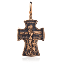 обзорное фото Золотой православный крестик 024659  Золотые крестики православные