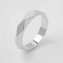 обзорное фото Женское обручальное кольцо "Грани" в белом золоте 041204  Обручальные кольца в белом золоте