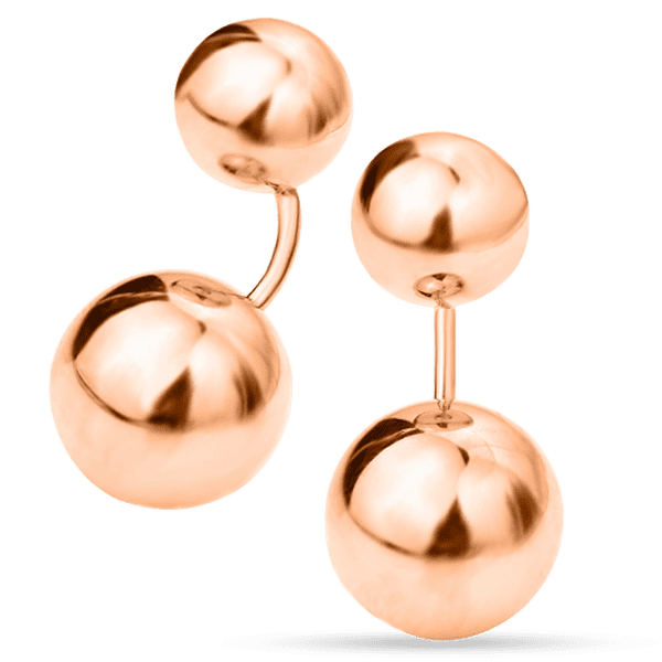 Золотые серьги серьги шарики в красном золоте, в стиле Dior 470143 детальное изображение ювелирного изделия Золотые серьги пуссеты