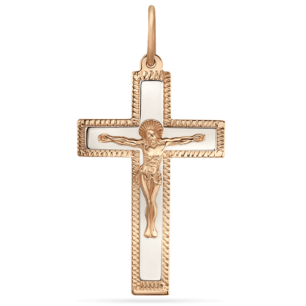 Золотой крестик четырехконечный с Распятием 035243 детальное изображение ювелирного изделия Золотые подвески Золотой крестик четырехконечный с Распятием 035243 детальное изображение ювелирного изделия Золотые подвески