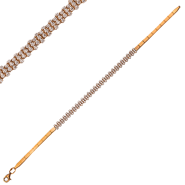 Золотой браслет женский Грация с дорожками фианитов 032340 детальное изображение ювелирного изделия Женские золотые браслеты Золотой браслет женский Грация с дорожками фианитов 032340 детальное изображение ювелирного изделия Женские золотые браслеты