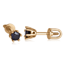 оглядове фото Золоті сережки з сапфіром 2124