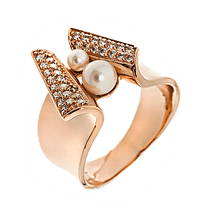 обзорное фото Кольцо с жемчугом 320780 Золотые кольца с жемчугом обзорное фото Кольцо с жемчугом 320780  Золотые кольца с жемчугом