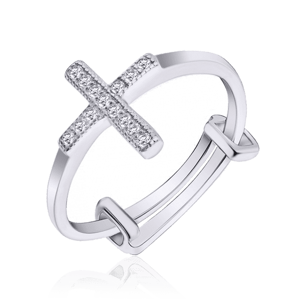 Серебряное кольцо на фалангу Крест с фианитами 032231 детальное изображение ювелирного изделия Серебряные кольца Серебряное кольцо на фалангу Крест с фианитами 032231 детальное изображение ювелирного изделия Серебряные кольца