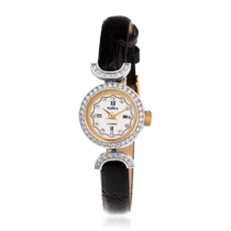 обзорное фото Женские часы с круглым золотым корпусом 036141  Женские золотые часы