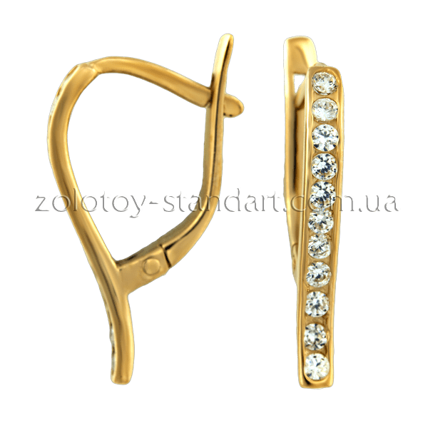 Золотые серьги 1,3,0521 детальное изображение ювелирного изделия Золотые серьги с фианитом Золотые серьги 1,3,0521 детальное изображение ювелирного изделия Золотые серьги с фианитом