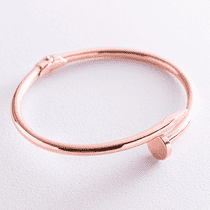 обзорное фото Золотой браслет Гвоздь без вставок 040096 Жесткие браслеты из золота обзорное фото Золотой браслет Гвоздь без вставок 040096  Жесткие браслеты из золота