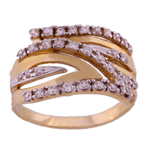 оглядове фото Золоте кільце з цирконієм 18111