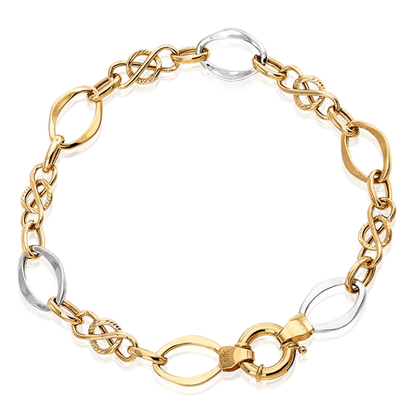 Стильный золотой браслет на руку с знаками бесконечности 036808 детальное изображение ювелирного изделия Золотые браслеты Стильный золотой браслет на руку с знаками бесконечности 036808 детальное изображение ювелирного изделия Золотые браслеты