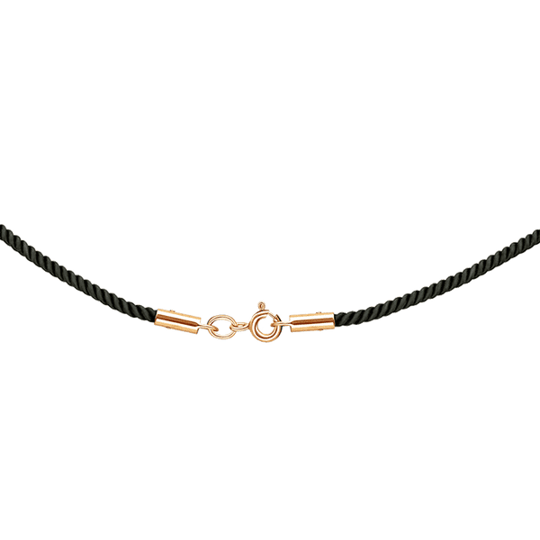Чорний ювелірний шнурок з золотими вставками 035354 детальне зображення ювелірного виробу