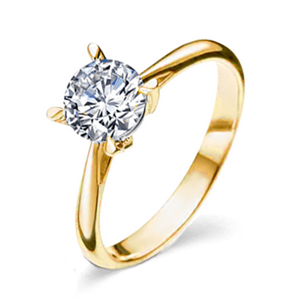 Кольцо помолвочное с бриллиантом из желтого золота 024473 детальное изображение ювелирного изделия Золотые кольца для помолвки с бриллиантом