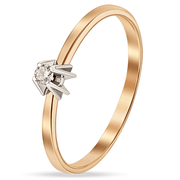 Кольцо с бриллиантом в белом и красном золоте 038821 детальное изображение ювелирного изделия Золотые кольца с бриллиантами Кольцо с бриллиантом в белом и красном золоте 038821 детальное изображение ювелирного изделия Золотые кольца с бриллиантами