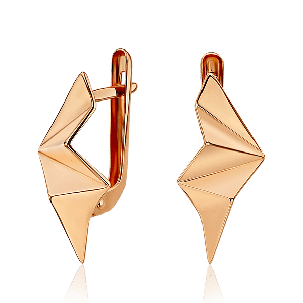 золотые серьги на английском замке оригами золотые серьги на английском замке оригами