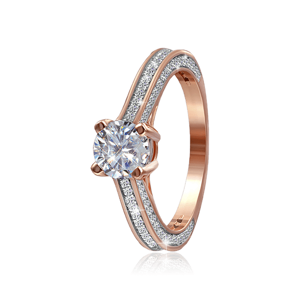 Позолоченое кольцо с фианитами 026437 детальное изображение ювелирного изделия Серебряные кольца Позолоченое кольцо с фианитами 026437 детальное изображение ювелирного изделия Серебряные кольца