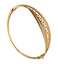 обзорное фото Золотой браслет Кольцо с фианитами 026498 Золотой браслет кольцом обзорное фото Золотой браслет Кольцо с фианитами 026498  Золотой браслет кольцом