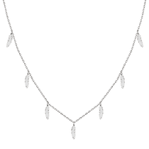 обзорное фото Золотая цепочка с подвесками Перышки 032440 Золотое колье без камней обзорное фото Золотая цепочка с подвесками Перышки 032440  Золотое колье без камней