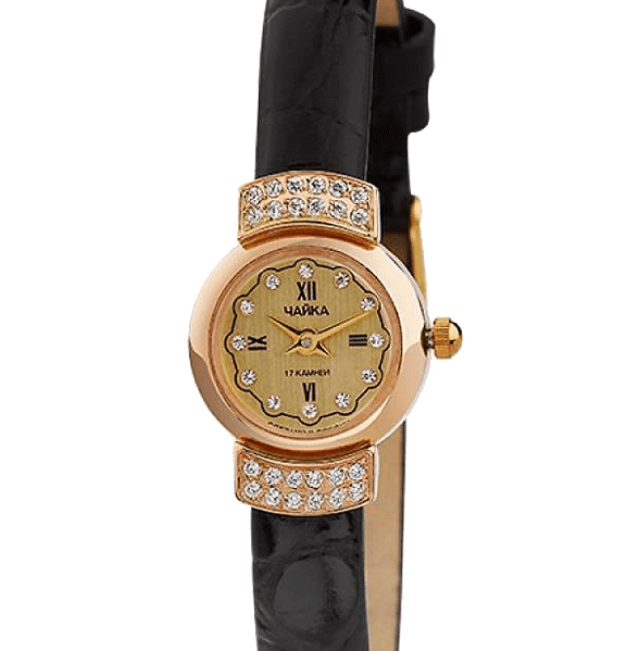 Часы золотые женские с кожаным ремешком 036178 детальное изображение ювелирного изделия Женские золотые часы