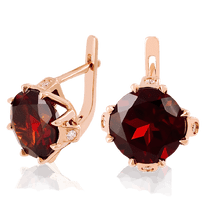 обзорное фото Золотые серьги с гранатом 023623 Золотые серьги с гранатом обзорное фото Золотые серьги с гранатом 023623  Золотые серьги с гранатом