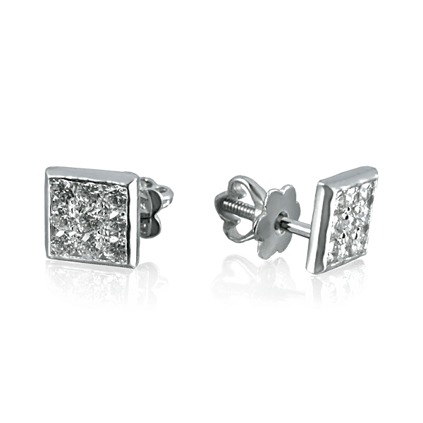 Серьги из белого золота с бриллиантами 024103 детальное изображение ювелирного изделия Золотые серьги с бриллиантами Серьги из белого золота с бриллиантами 024103 детальное изображение ювелирного изделия Золотые серьги с бриллиантами