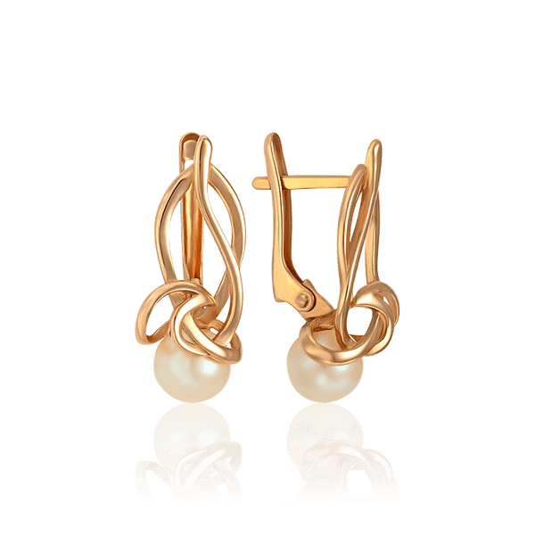 Золоті сережки з перлиною 029551 детальне зображення ювелірного виробу Золоті сережки з перлиною 029551 детальне зображення ювелірного виробу