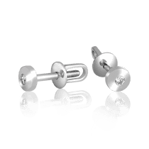 оглядове фото Сережки-пуссети в білому золоті з діамантом 026354 оглядове фото Сережки-пуссети в білому золоті з діамантом 026354