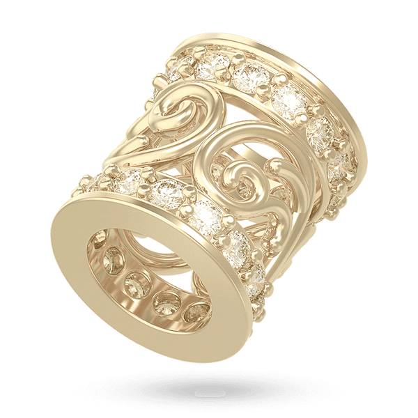 Подвеска в лимонном золоте для браслетов и цепочки с дорожками фианитов 040740 детальное изображение ювелирного изделия Золотые кулоны с фианитом