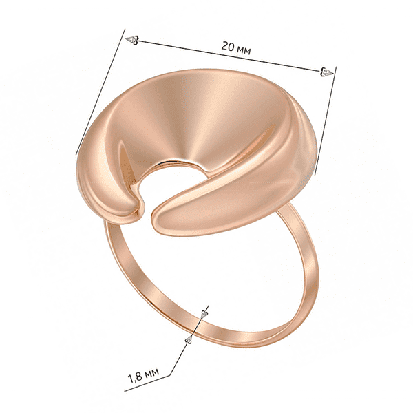 Кольцо в красном золоте 585 пробы «Золотая волна» без вставок купить Кольцо в красном золоте 585 пробы «Золотая волна» без вставок купить