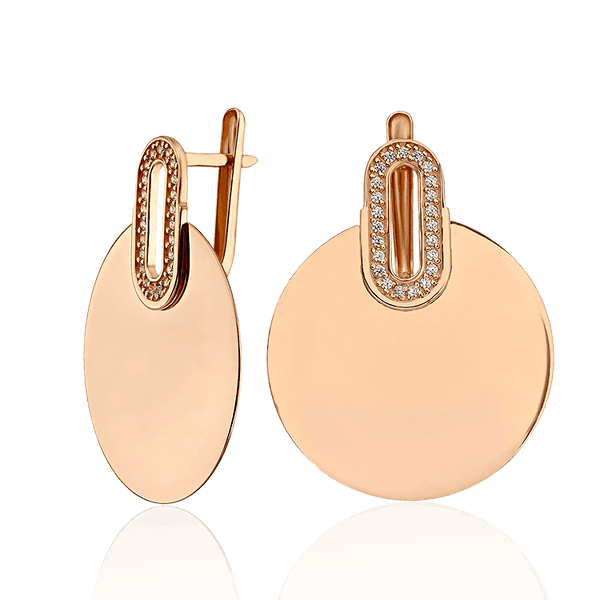 Золотые серьги с фианитом Шэрон 033367 детальное изображение ювелирного изделия Золотые серьги Золотые серьги с фианитом Шэрон 033367 детальное изображение ювелирного изделия Золотые серьги