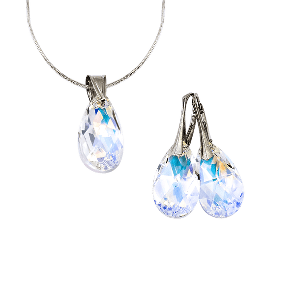 Серебряные серьги Аквамариновый кристалл с Кристаллами Сваровски 025272 Серебряные серьги Аквамариновый кристалл с Кристаллами Сваровски 025272