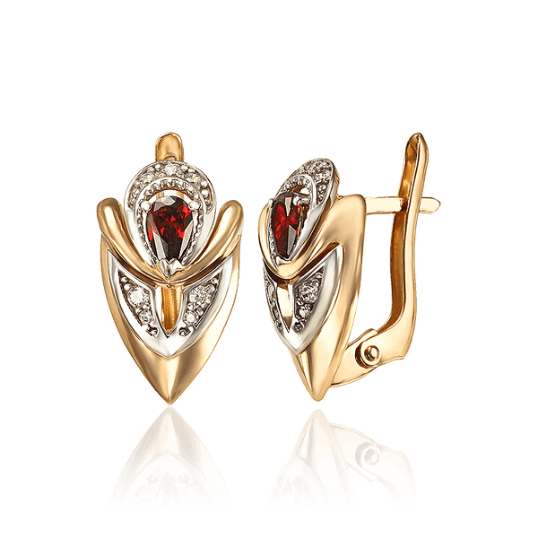 Золотые серьги на английском замке с фианитами 033968 детальное изображение ювелирного изделия Золотые серьги Золотые серьги на английском замке с фианитами 033968 детальное изображение ювелирного изделия Золотые серьги