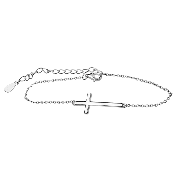 Серебряный браслет с глянцевым декоративным крестиком без вставок 925 пробы 039720 детальное изображение ювелирного изделия Серебряные женские браслеты Серебряный браслет с глянцевым декоративным крестиком без вставок 925 пробы 039720 детальное изображение ювелирного изделия Серебряные женские браслеты