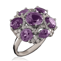 обзорное фото Серебряное кольцо с аметистом 023217 Серебряные кольца со вставками обзорное фото Серебряное кольцо с аметистом 023217  Серебряные кольца со вставками