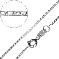 обзорное фото Серебряная цепочка Жгут на шпрингельном замке 040242  Серебряные колье