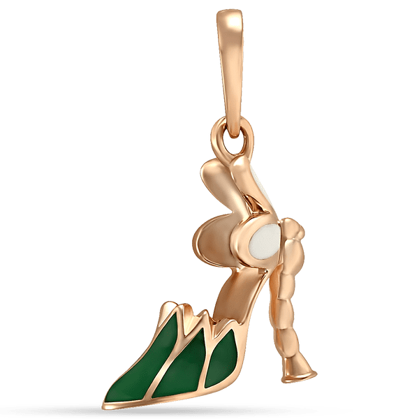 Золотий кулон Туфелька з емаллю 029209 детальне зображення ювелірного виробу Золотий кулон Туфелька з емаллю 029209 детальне зображення ювелірного виробу