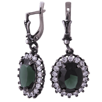 обзорное фото Серебряные серьги с кварцом 4190 Серебряные серьги с камнями обзорное фото Серебряные серьги с кварцом 4190  Серебряные серьги с камнями