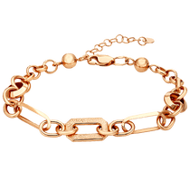 обзорное фото Золотой браслет на руку с крупными звеньями 035865 Золотые браслеты обзорное фото Золотой браслет на руку с крупными звеньями 035865  Золотые браслеты