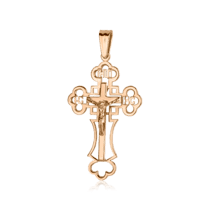 обзорное фото Золотой крест с Распятием 1,4,0392  Крестики мужские