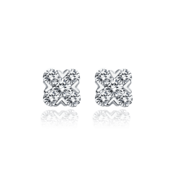 Серьги гвоздики из белого золота с бриллиантами 029795 детальное изображение ювелирного изделия Золотые серьги Серьги гвоздики из белого золота с бриллиантами 029795 детальное изображение ювелирного изделия Золотые серьги