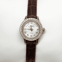 оглядове фото Жіночий золотий годинник з цирконієм класичні 036172