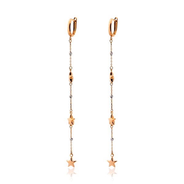 Длинные золотые серьги Длинные золотые серьги