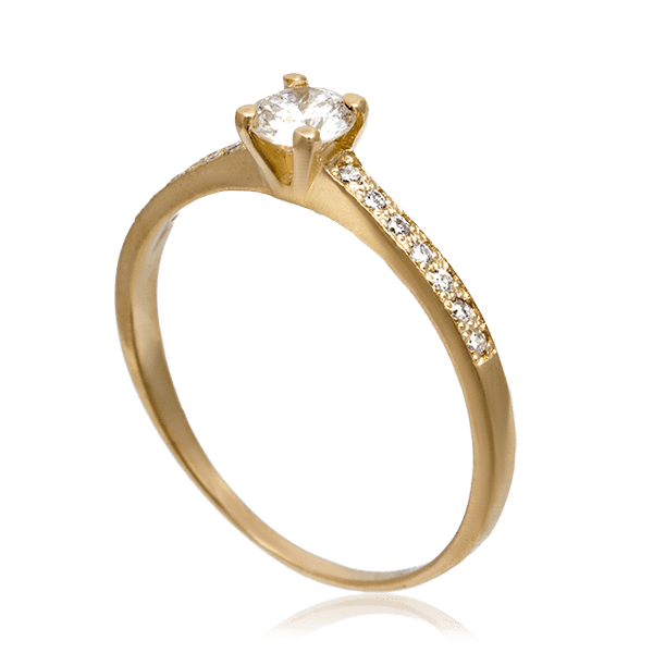 Золоте кільце з діамантами R0578 детальне зображення ювелірного виробу