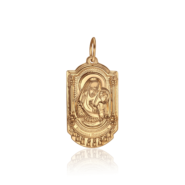 Нательная золотая ладанка Казанская 034462 детальное изображение ювелирного изделия Золотые подвески иконки Нательная золотая ладанка Казанская 034462 детальное изображение ювелирного изделия Золотые подвески иконки