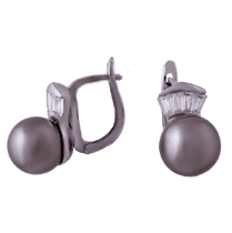 обзорное фото Серебряные серьги с жемчугом 1541  Серебряные серьги с камнями