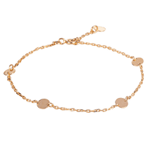 обзорное фото Стильный золотой браслет "Грейс" с монетками, универсальный размер 037427 Женские золотые браслеты обзорное фото Стильный золотой браслет "Грейс" с монетками, универсальный размер 037427  Женские золотые браслеты