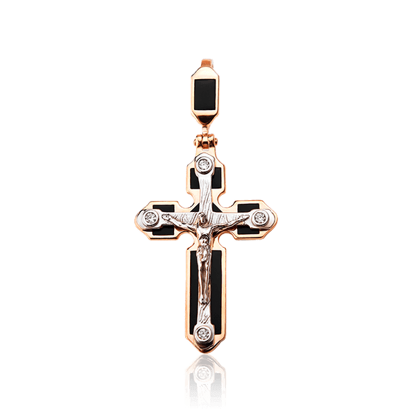 Крестик из комбинированного золота с эмалью 029561 детальное изображение ювелирного изделия Золотые крестики православные Крестик из комбинированного золота с эмалью 029561 детальное изображение ювелирного изделия Золотые крестики православные